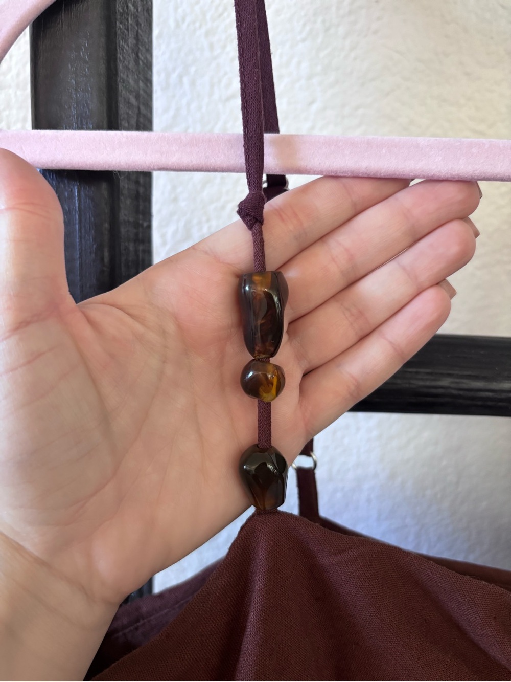 Paper Heart Boho Brown Linen Blend Maxi Dress Size Large Beachy Fall Flowy - Picture 4 of 10